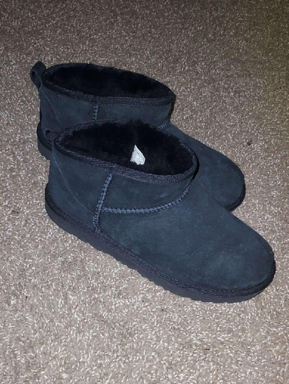 UGG Kids Soft Black Suede Short Boot
